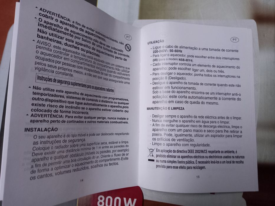 Aquecedor halogéneo, pequeno,