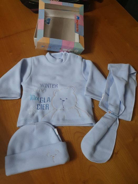 Conjunto de bebé Sweater gorro e cachecol