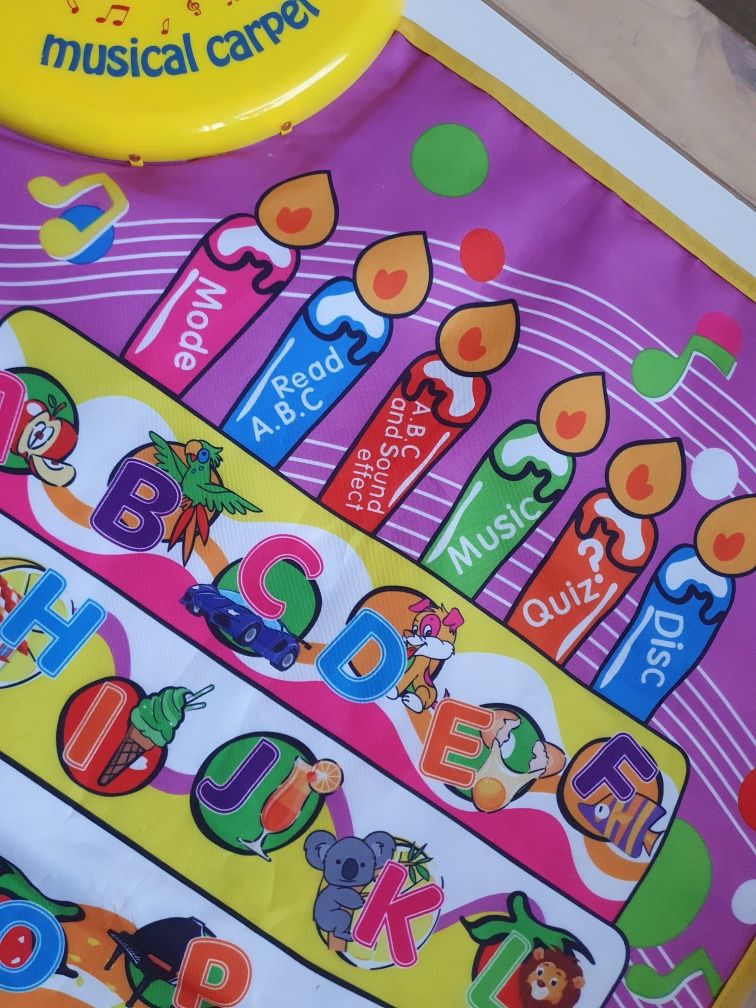 Mata muzyczna interaktywna edukacyjna alfabet po angielsku tort urodzi