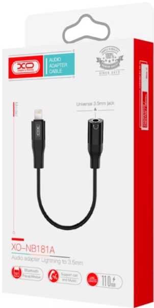 Адаптер аудіо(перехідник) XO NB181A Lightning to 3.5mm