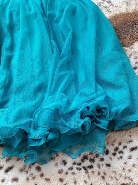 sukienka, rozmiar 36 (S), kolor morski, wesele