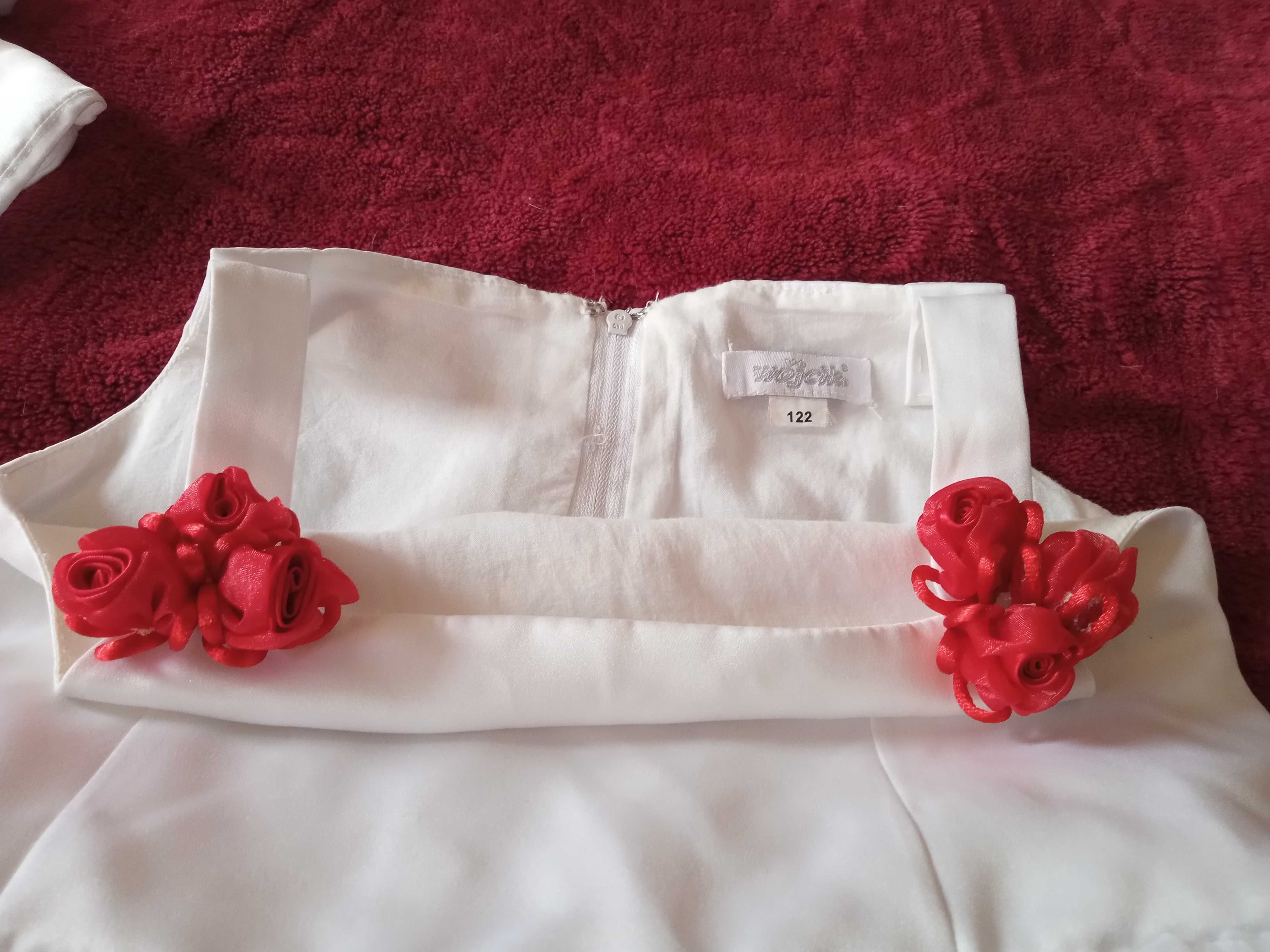 Biała sukienka dla dziewczynki 122-128