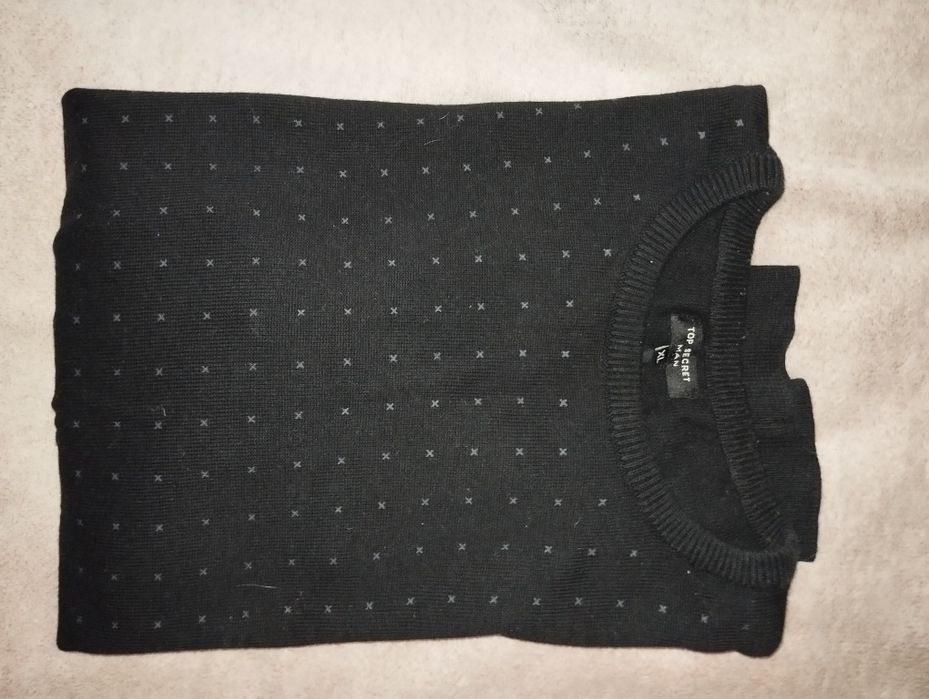Top Secret czarny sweterek męski casual XL