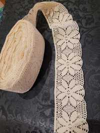 Koronkowa  tasma  bawełna wstawka  6 cm  szeroka  10  m  dł