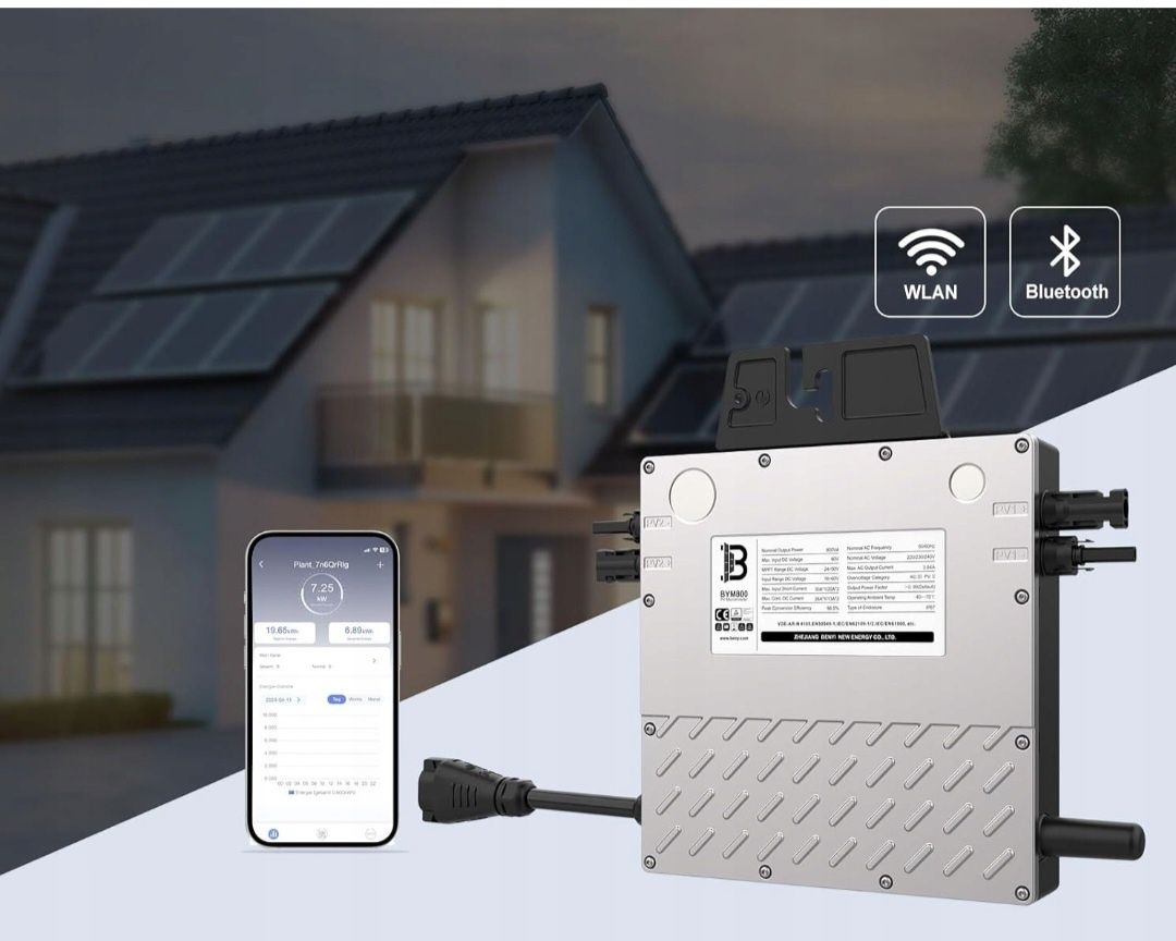 MIKROINWERTER falownik 800 W sieciowy Wi-Fi BLUETOOTH aplikacja