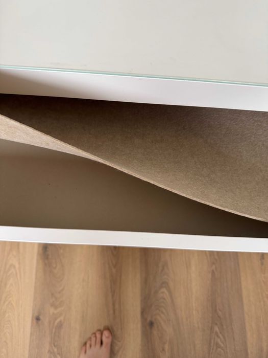 Toaletka MALM Ikea biała, 120x41 cm + lustro z oświetleniem