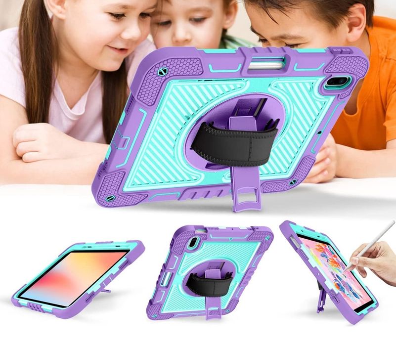 Etui do iPad Mini 6 8.3" z Podstawką i Paskiem na Ramię Fioletowe