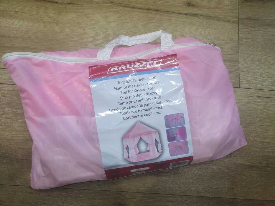 Namiot pałac różowy dla dzieci do domu i ogrodu 135x135x140