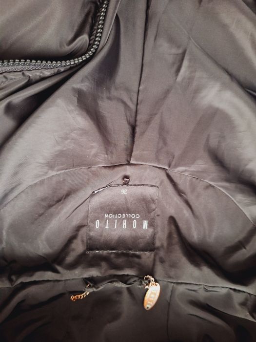 Czarny płaszcz kurtkowy rozm 36/38