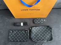 Saszetka Louis Vuitton 3 częściowa - Nowa + torba zakupowa Lv