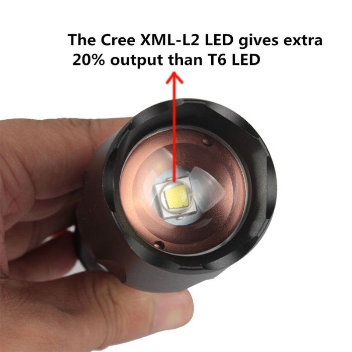 Lanterna de 3800 Lumens CREE XM-L L2 LED com Zoom