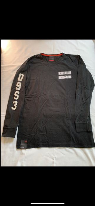 Czarna koszulka na długi rękaw, diverse, rozmiar M