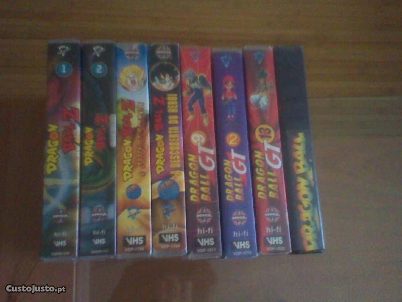 6 cassetes video(vhs),filmes/séries do Dragon Ball Z e GT- bom estado