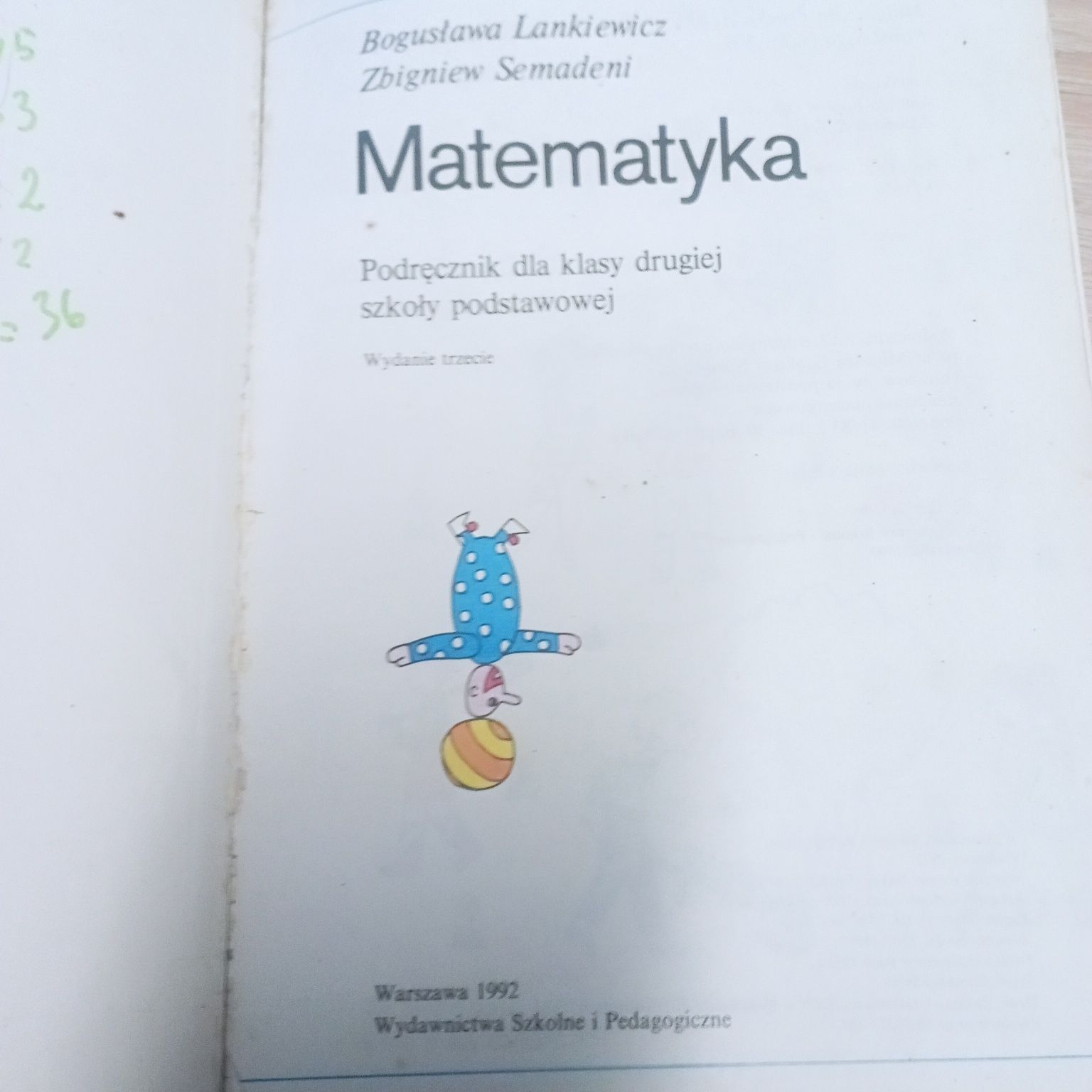 Matematyka podr.dla klasy 2 szkoły podstawowej, 1992 Semadeni