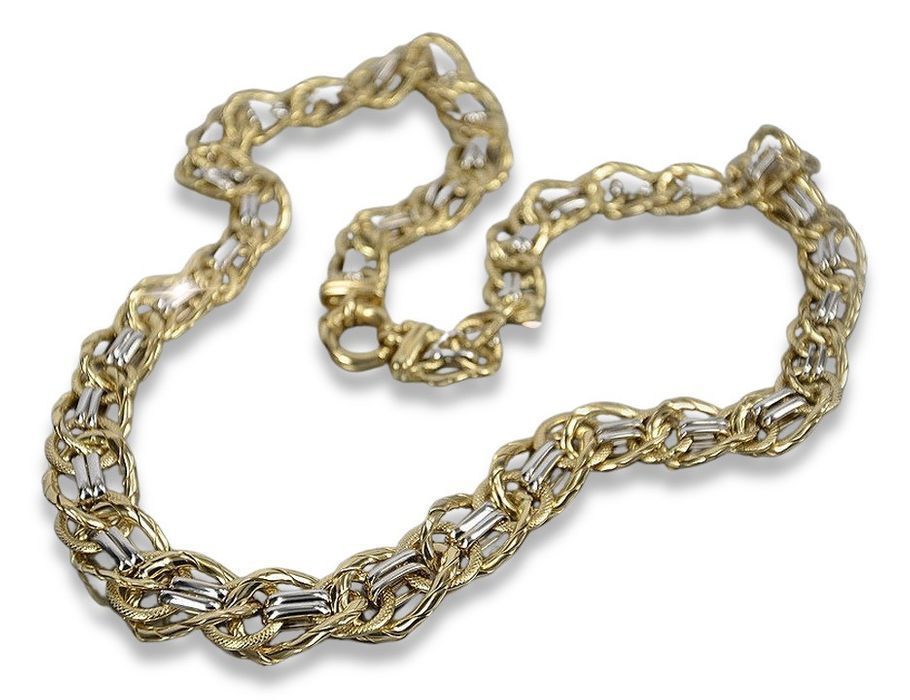 Łańcuszek żółtego białego 14k złota kolia naszyjnik cfc009yw Poznań