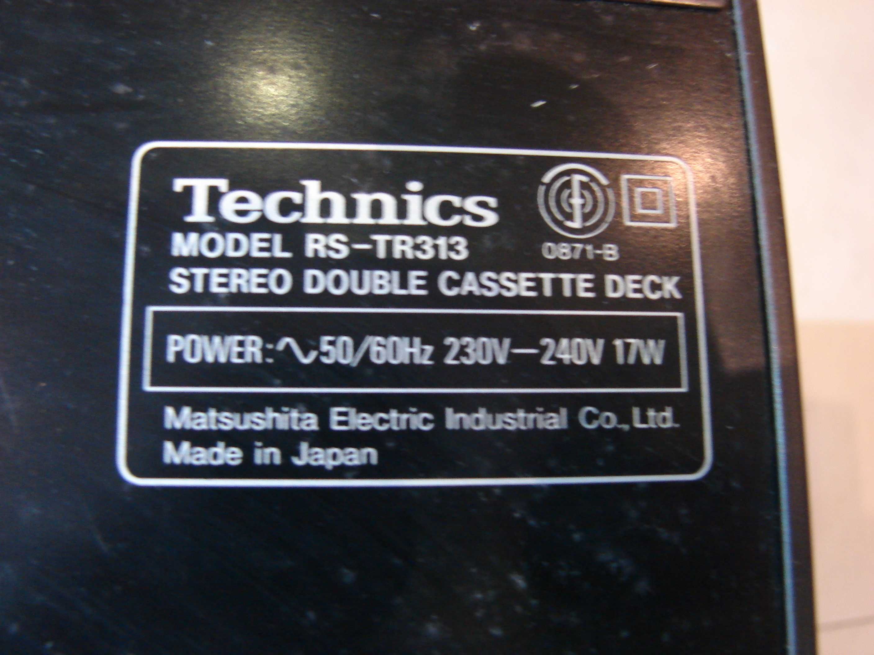 Technics Stereo Double Cassette Deck RS-TR313 EG-K Japan magnetofon