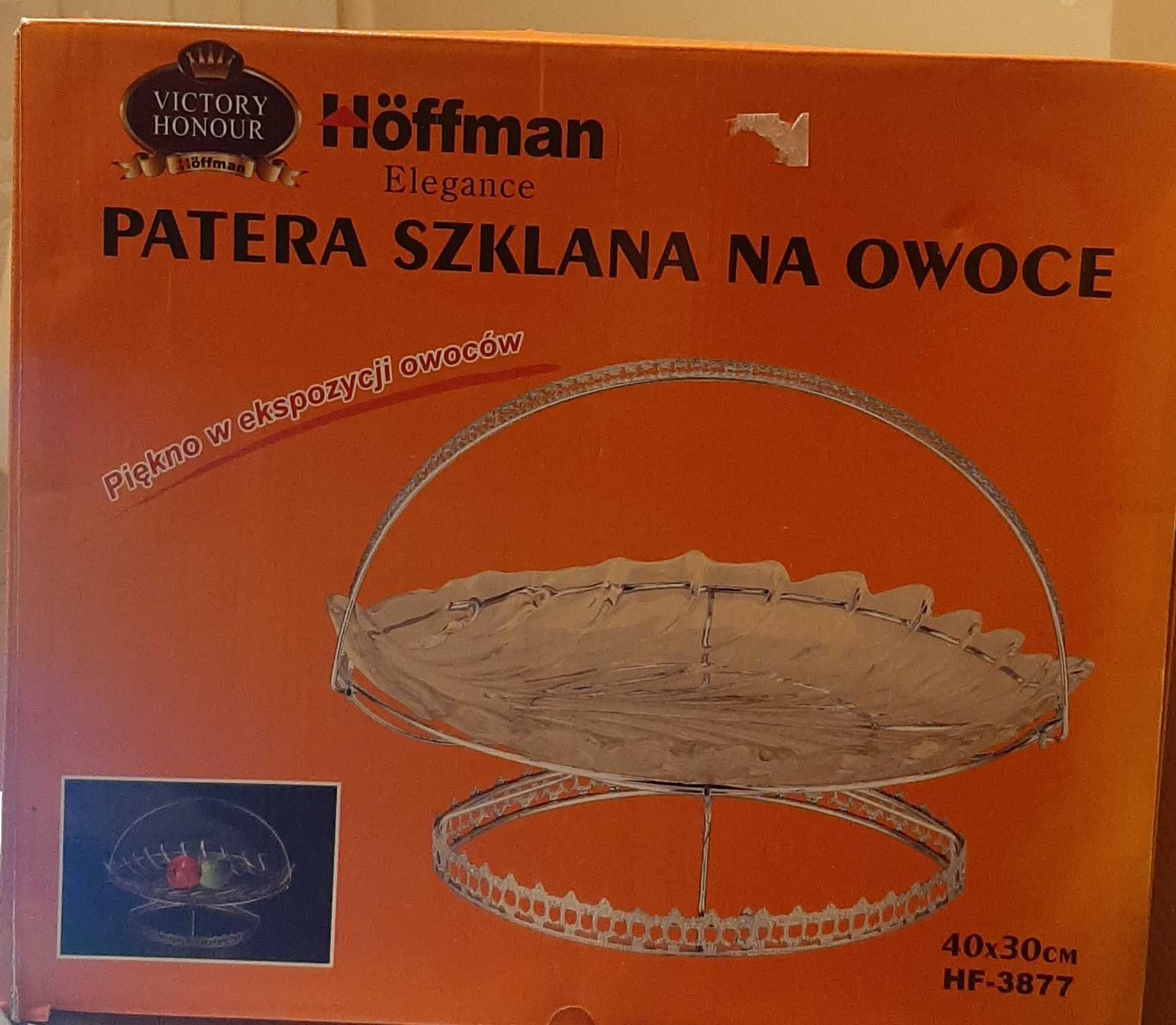 Szklana patera na owoce firmy Hoffman
