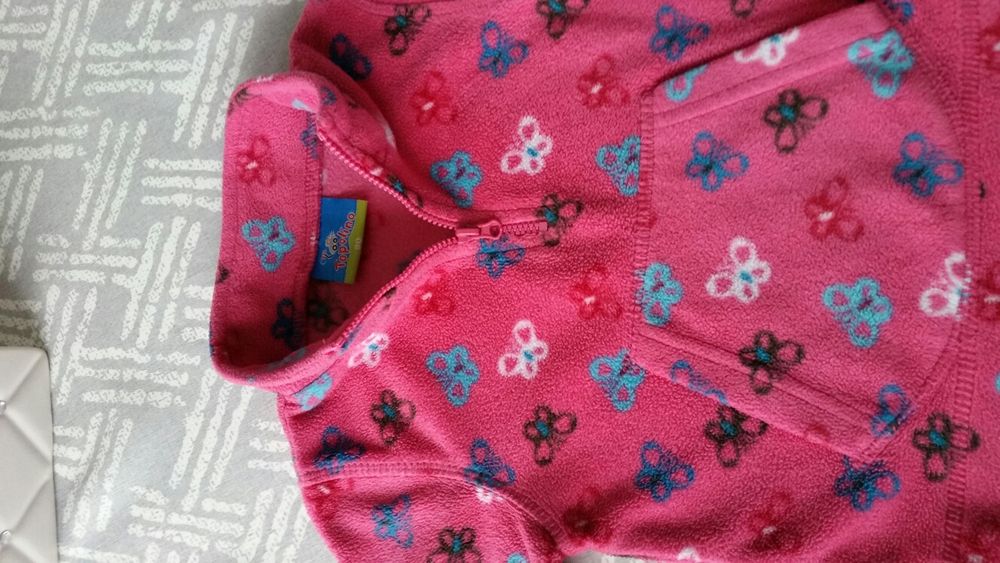 Polar dla dziewczynki Topolino, rozmiar 80, polarek, różowy, motylki.
