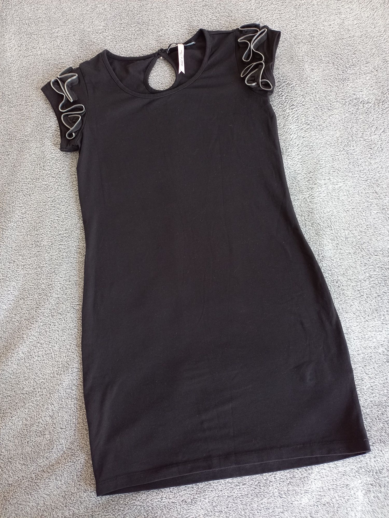 Reserved czarna mini sukienka S