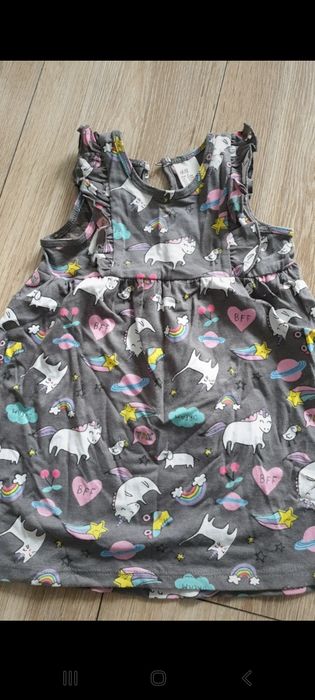 H&M 68 74 sukienka lato jednorożec