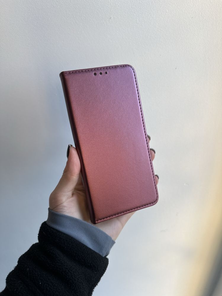 Szkło hartowane i etui bordowe do MOTOROLA G75