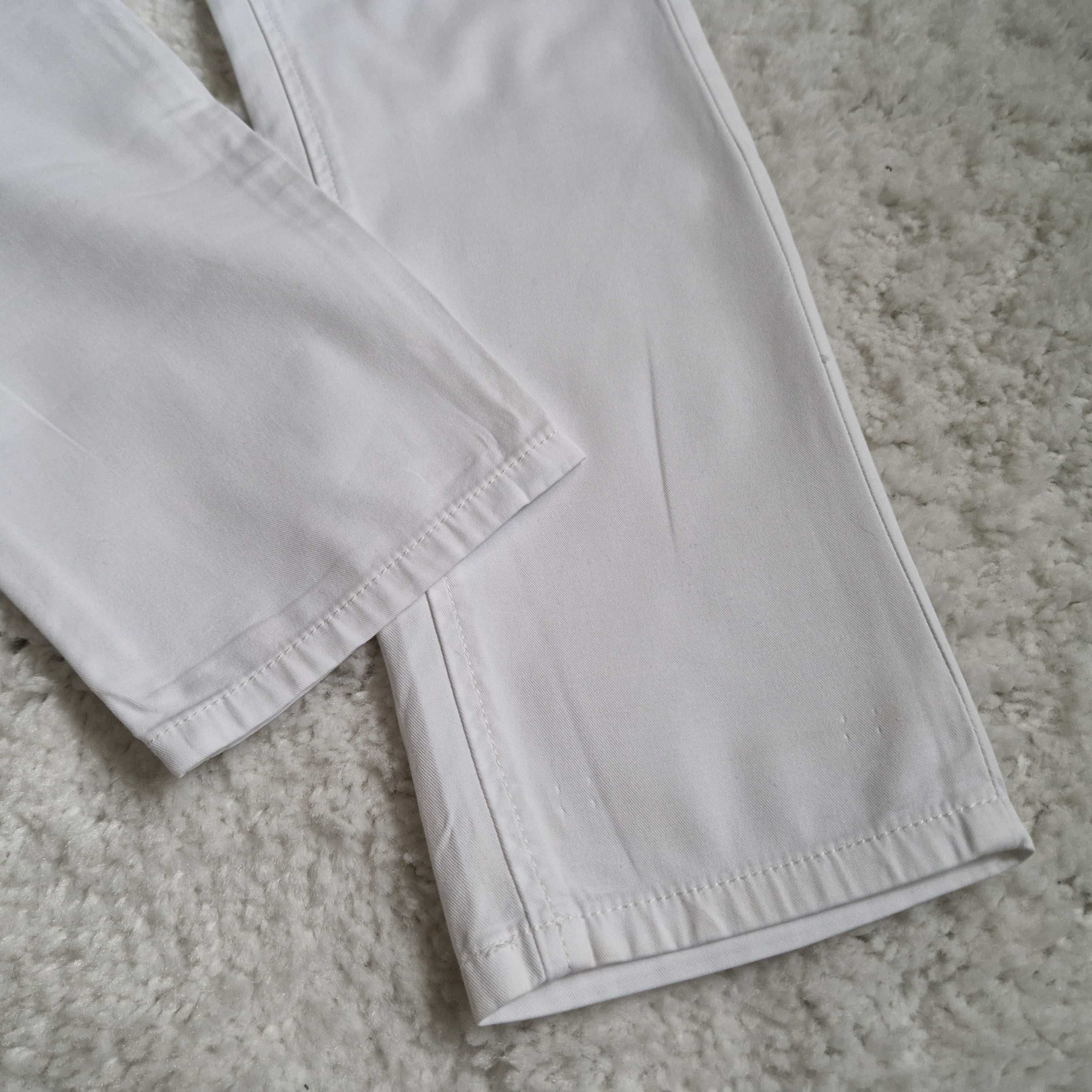 Biale klasyczne spodnie damskie do kostek KASHITU JEANS r. 38