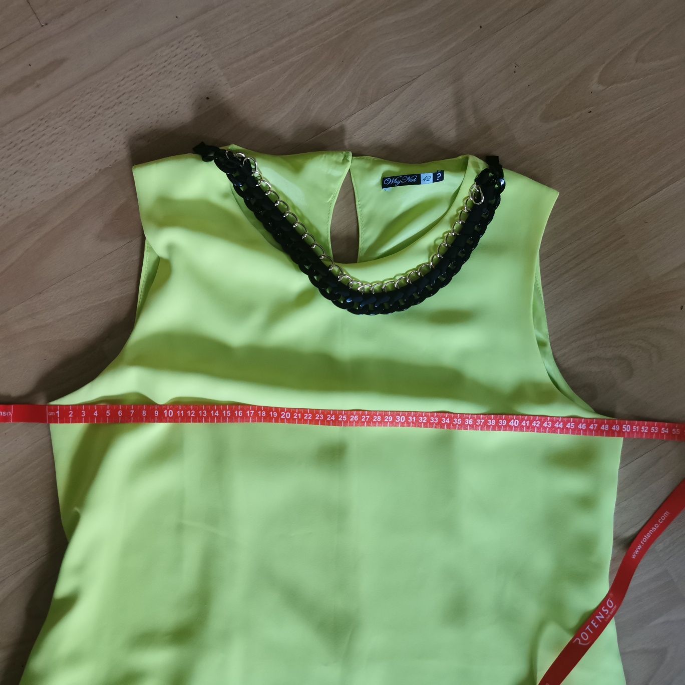 Żółta sukienka neonowa zielona why not 42 xl łańcuch