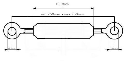 Łącznik górny cięgno śruba rzymska 750-950mm kat.1 M24x3mm