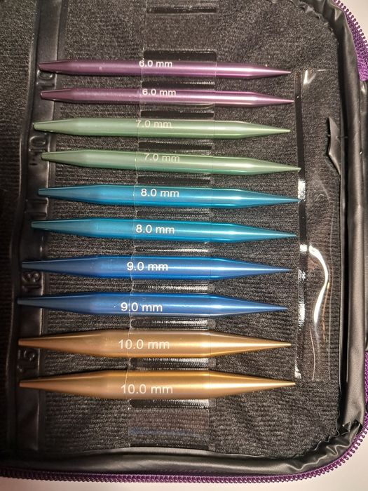 Zestaw drutów dziewiarskich metalowych jak knitpro wymienne żyłki knit