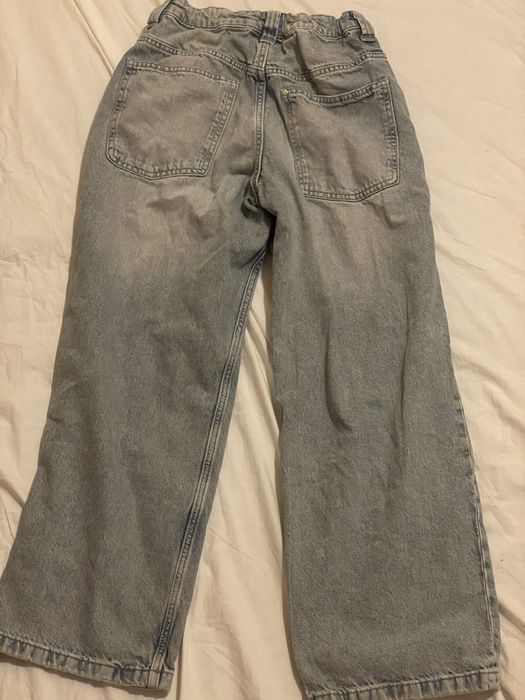 Широкі джинси жіночі/підліткові — світлий денім, стан 9/10