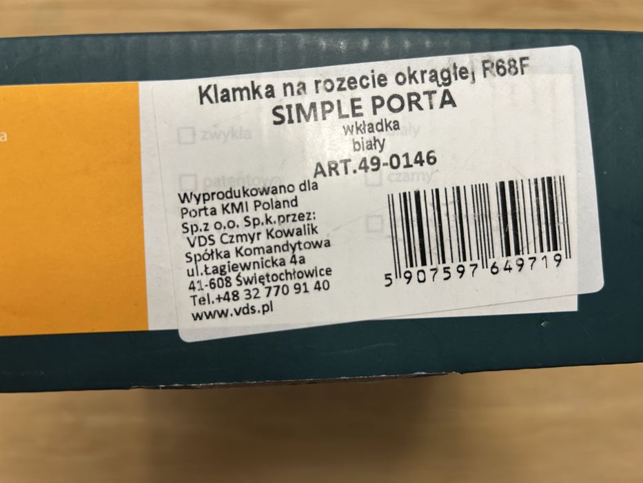 Klamka Simple Porta Biala