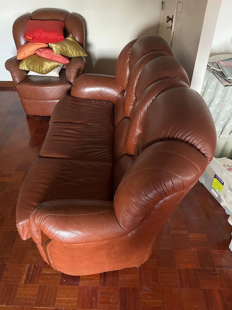 Sofa de pele de 3 lugares