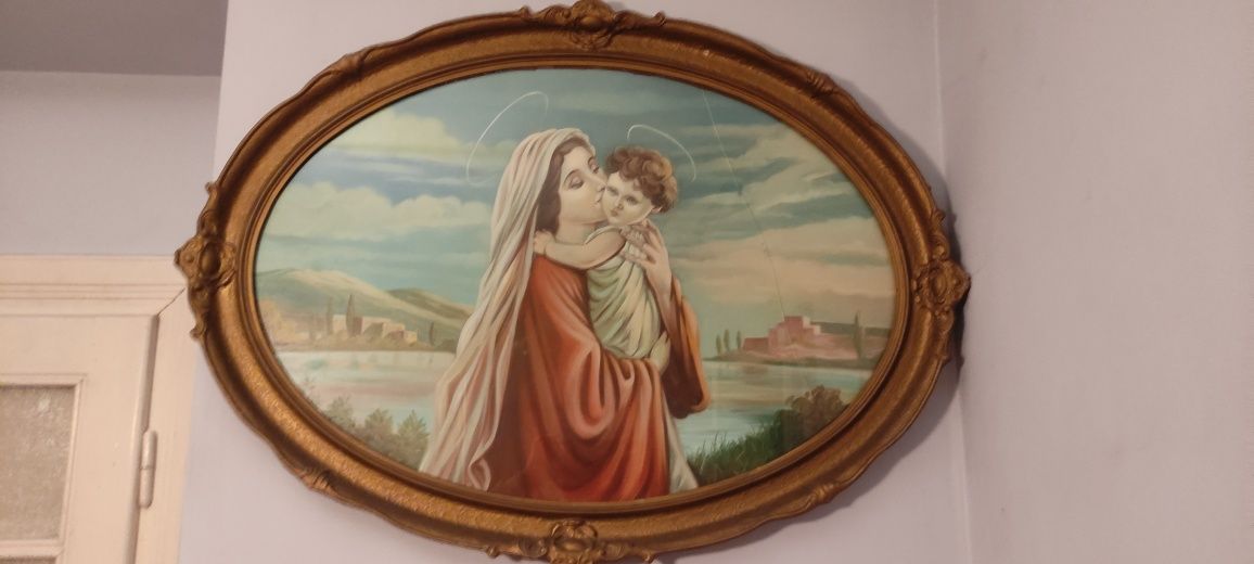 Obraz Matki boskiej z Dzieciątkiem oleodruk