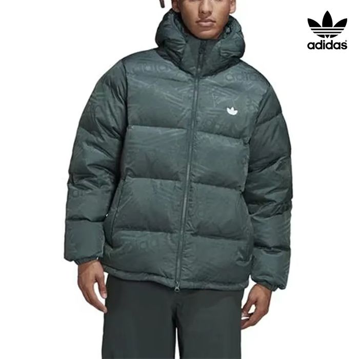Оригінал! Пуховик Adidas Monogram (зелений) (S, M, L) Новий з бірками!
