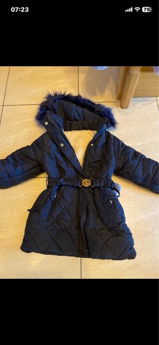 Kurtka na zime  dla dziewczynke , srodek z misia