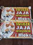 Baner reklamowy Świeże jaja i mleko na płot plakat sprzedaż