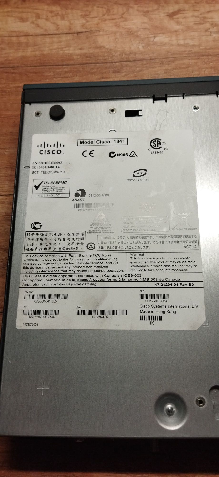 Router Cisco 1841 V05  IPM7W00CRA +WIC 1ADSL