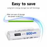 14500 3,7V 900mAh litowo-jonowe akumulatory AA bateria litowa