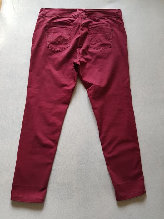 Śliczne duże spodnie jansowe bordowe rozm 48
