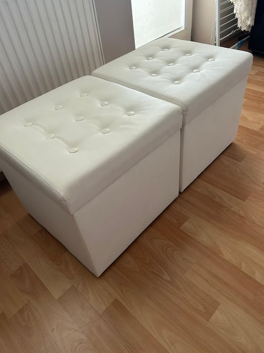 Pufy eko skóra, 2 sztuki