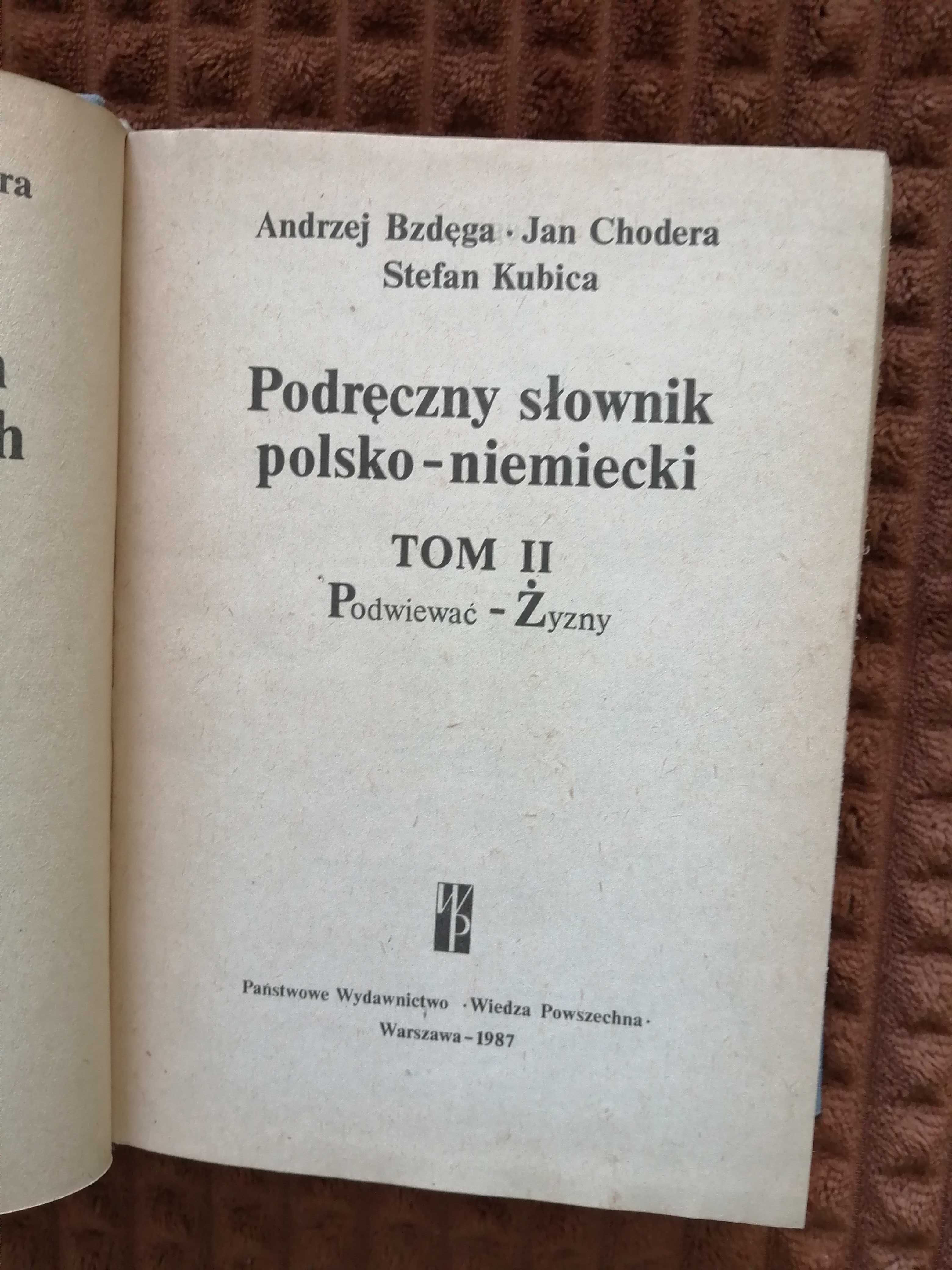 Podręczny słownik polsko-niemiecki, A. Bzdęga, J. Chodera, S. Kubica,