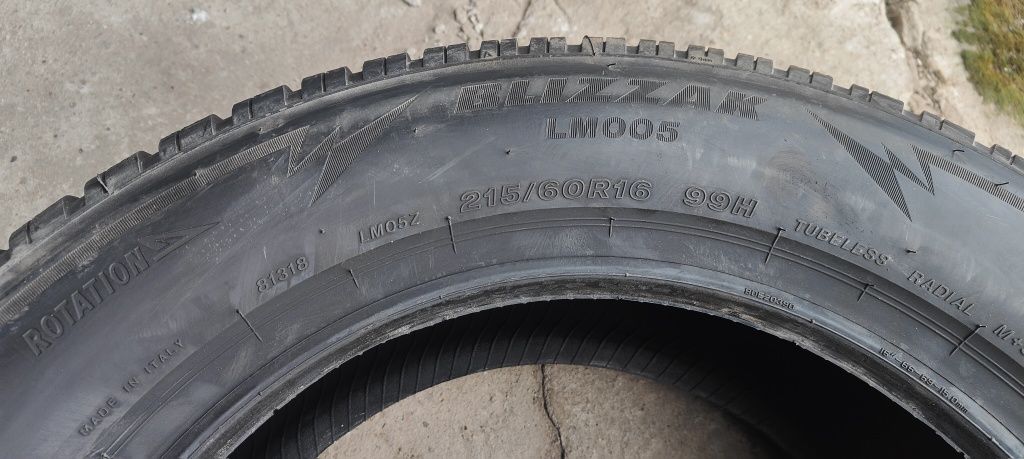 215/60r16 Bridgestone Blizzka LM005 Dot2623