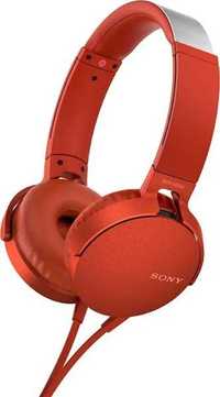 Auscultadores Com fio SONY MDR-XB550AP (On Ear - Microfone - RED)