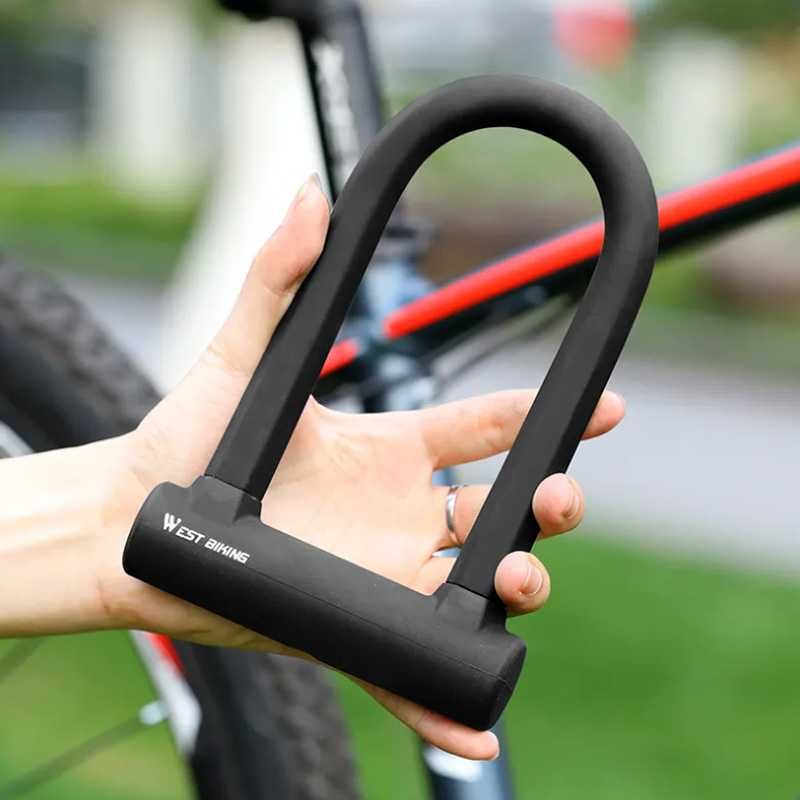 Велозамок U-Lock West Biking замок для велосипеда юлок стальной ключ