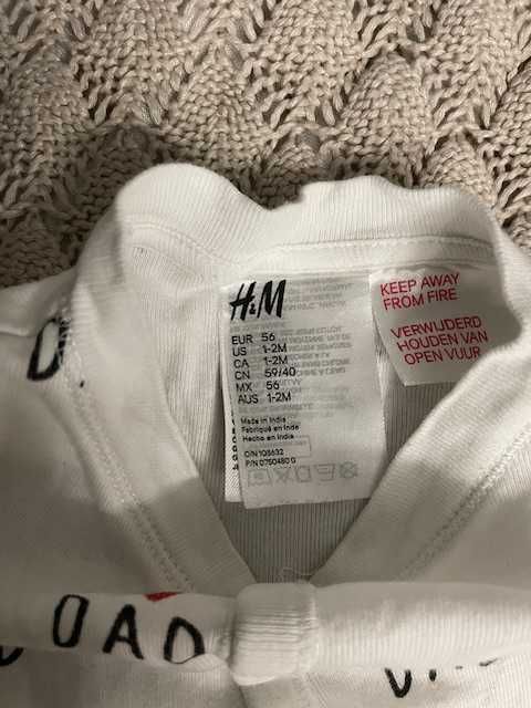 zestaw body, półśpiochy, sweterek, piżamka i czapeczka H&M 56