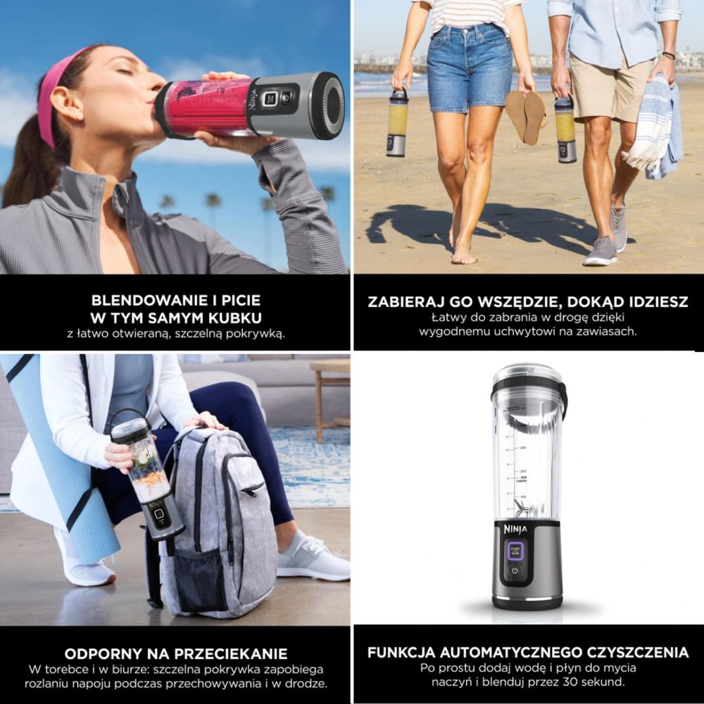Przenośny Blender Ninja Blast MOCNY 530ml Bezprzewodowy Szczelny Mixer