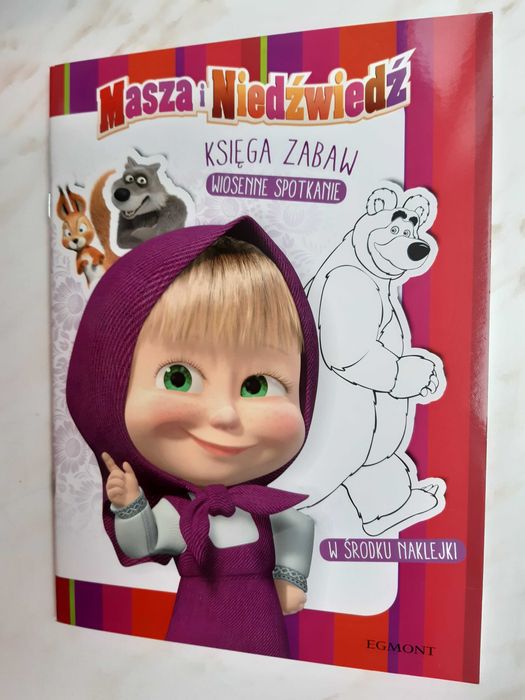 Masha i niedźwiedź_Księga zabaw_Wiosenne spotkanie_Tekst+Zadania+Nakle