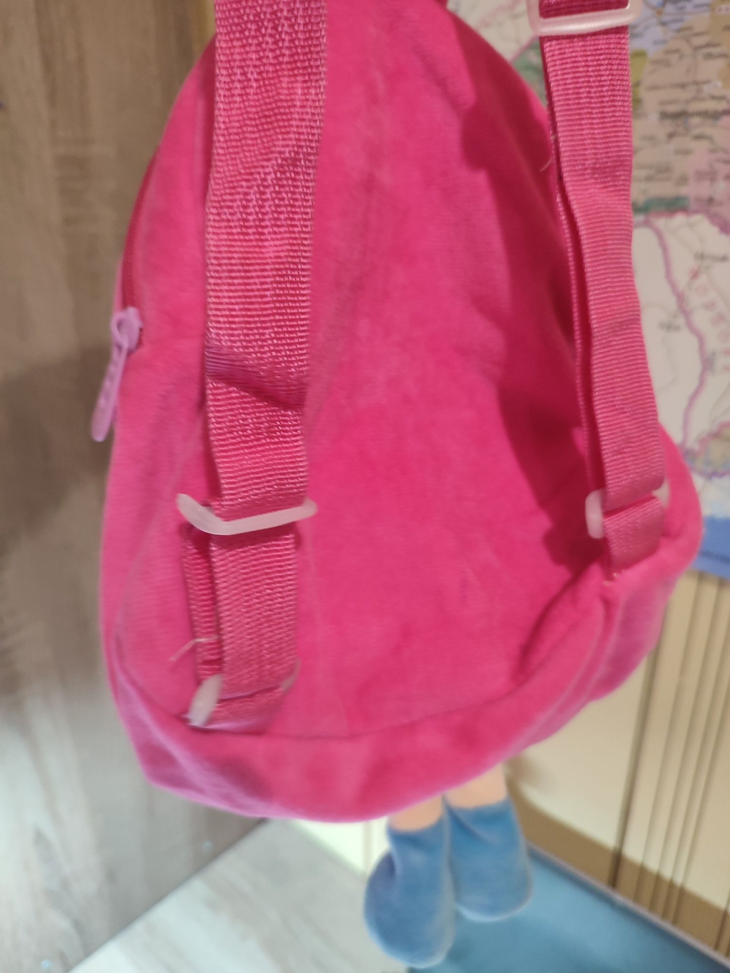 Детский мягкий рюкзак розового цвета