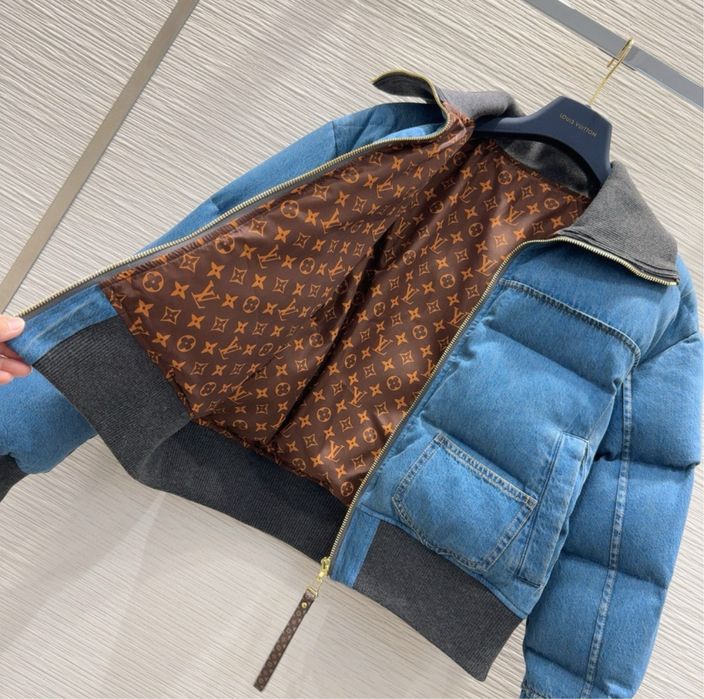 Louis vuitton kurtka bomber jeans  denim puffer