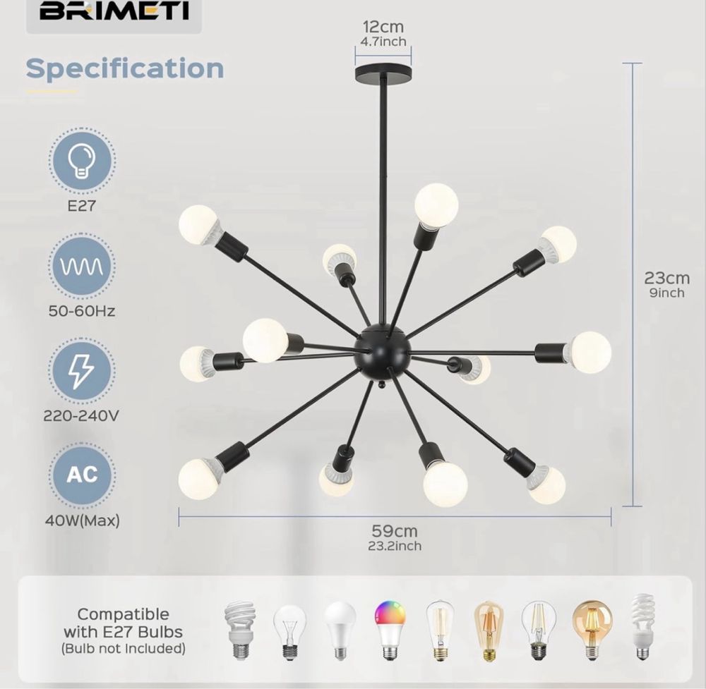 Lampa Sufitowa Industrialny Żyrandol